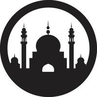 Moschee von Ruhe emblematisch Design treu Gebäude Moschee Logo Symbol vektor