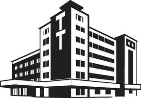 Gesundheit Oase Krankenhaus Symbol Emblem Hausmeister Turm medizinisch Center Logo Design vektor