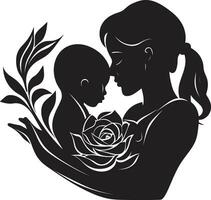 evig obligation mödrar dag logotyp omhuldade förbindelse ikoniska mor och barn vektor