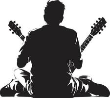 rhythmisch Resonanz Gitarre Spieler ikonisch melodisch Muse Musiker Logo Vektor