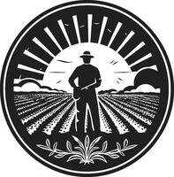 Ernte Farbtöne Landwirtschaft Logo Vektor Kunst Agrar Erbe Landwirtschaft Emblem Vektor
