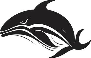 havs musa logotyp vektor ikon vatten- hymn val emblem design