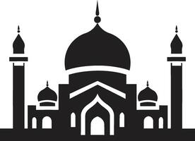 treu Gebäude emblematisch Moschee Symbol Halbmond Kamm Moschee Symbol Vektor