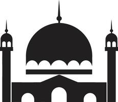 geheiligt Höhen ikonisch Moschee Emblem Moschee Majestät emblematisch Logo Vektor