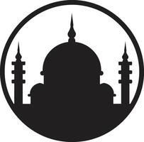 Moschee von Ruhe Moschee Symbol Vektor treu Gebäude ikonisch emblematisch Design