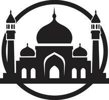 Halbmond Kamm ikonisch Moschee Emblem heilig Symmetrie Moschee Vektor Symbol