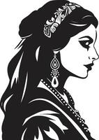 festlig stass emblem av brud levande löften indisk bröllop kvinna logotyp vektor