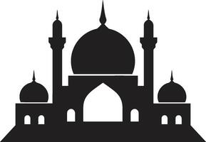 himmlisch Center emblematisch Moschee Vektor heilig Silhouette Moschee Symbol Emblem