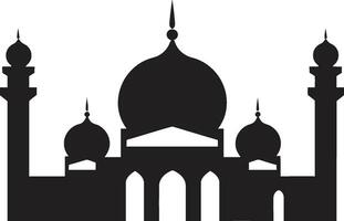 utsmyckad oas moské ikoniska emblem islamic förundras moské logotyp vektor