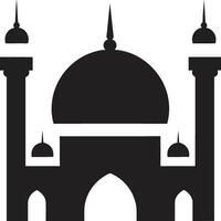 paradiesisch Oase Moschee Vektor Symbol Minarett Majestät emblematisch Moschee Emblem