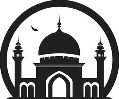 moské av lugn symbolisk design trogen byggnad moské ikon vektor