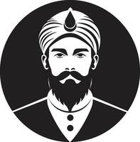 feierlich Charme indisch Hochzeit Mann ikonisch ätherisch Logo von Bräutigam vektor