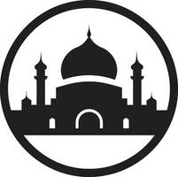 spirituell Zuflucht emblematisch Moschee Design aufwendig Oase Moschee Symbol Vektor