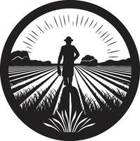 Grün Morgen Emblem Landwirtschaft Logo Design ländlich Wurzeln Landwirtschaft Symbol Vektor