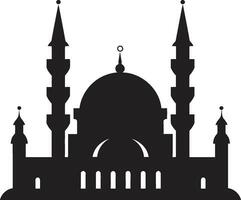 Minarett Majestät emblematisch Moschee Logo göttlich Design ikonisch Moschee Vektor