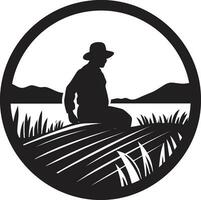 kultiviert Kamm Landwirtschaft Emblem Vektor Symbol Ernte Farbtöne Landwirtschaft Logo Design Kunst