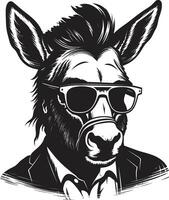 Pferde- Emblem Esel Logo Design Huf Ehre Esel ikonisch Emblem vektor