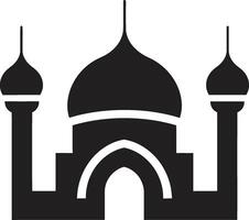 spirituell Zuflucht emblematisch Moschee Vektor aufwendig Oase Moschee ikonisch Emblem
