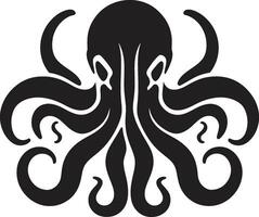 nedsänkt stil symbolisk ikon cephalopod kreativitet logotyp vektor ikon