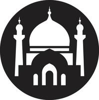 sublimieren Heiligtum Moschee Symbol Design himmlisch Säulen emblematisch Moschee Vektor