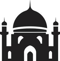 helgat höjder symbolisk moské logotyp gudomlig kupoler ikoniska moské vektor