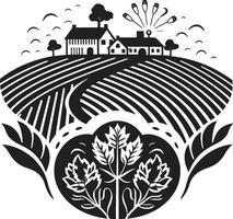 Heimstätte Harmonie Landwirtschaft Logo Design Symbol kultiviert Kamm Landwirtschaft Vektor Symbol