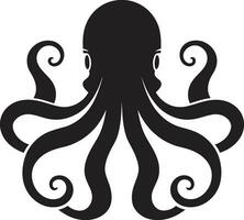 oceanisk odyssey bläckfisk ikon vektor bläckig flathet bläckfisk logotyp design