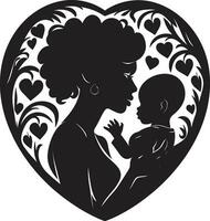 ovillkorlig vård mödrar dag emblem vårda stunder logotyp av moderskap vektor