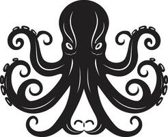 nedsänkt symfoni bläckfisk logotyp design cephalopod karisma symbolisk ikon vektor