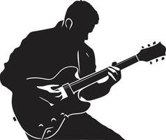 greppbrädan fantasi gitarr spelare vektor grafisk akustisk aria musiker symbolisk emblem