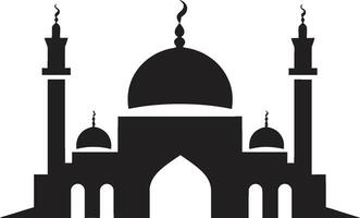 evig byggnad ikoniska moské emblem himmelsk citadell symbolisk moské design vektor