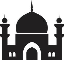 himmelsk citadell symbolisk moské design helgad strukturera moské ikon vektor