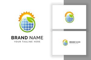 Sonne Solarenergie Logo Design-Vorlage. Öko-Energie-Logo-Design vektor