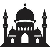 heiter Struktur emblematisch Moschee Symbol heilig Stille Moschee ikonisch Emblem vektor