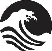 subtil Schwall Wasser Welle emblematisch Symbol Welligkeit Rhythmus minimalistisch Logo Vektor
