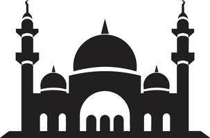 lugn strukturera symbolisk moské ikon helig tystnad moské ikoniska emblem vektor