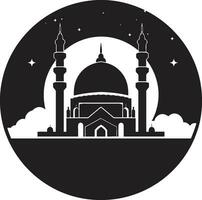 spirituell Turm Moschee Logo Vektor geheiligt Höhen ikonisch Moschee Emblem