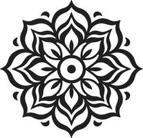 Harmonie Heiligenschein Logo von Mandala Design heiter Symmetrie Mandala Vektor Emblem