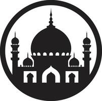 heilig Silhouette Moschee Symbol Emblem andächtig erhebt euch Moschee emblematisch Design vektor