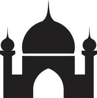 treu Rahmen Moschee Logo Vektor ewig Gebäude ikonisch Moschee Emblem