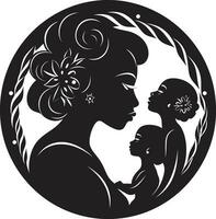 ewig Bindung ikonisch Mutterschaft Logo geschätzt Verbindung Emblem von Mütter Tag vektor