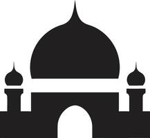 treu Gebäude Moschee Symbol Vektor Halbmond Kamm Moschee Logo Design