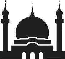 ewig Gebäude ikonisch Moschee Emblem himmlisch Zitadelle emblematisch Moschee Design vektor