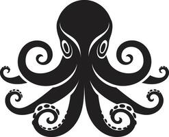 Tentakel Schätze Tintenfisch Emblem Design ozeanisch Orakel Tintenfisch Symbol Vektor