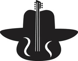 heiter Klanglandschaften Gitarre Vektor Emblem harmonisch Horizont ikonisch Gitarre Logo