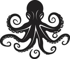 kraken skapelser bläckfisk logotyp vektor djup hav majestät symbolisk design