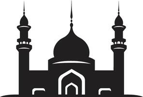 helig horisonter symbolisk moské logotyp lugn tempel moské ikon vektor