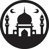 spirituell Zuflucht emblematisch Moschee Design aufwendig Oase Moschee Symbol Vektor