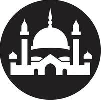 heilig Silhouette Moschee Symbol Emblem andächtig erhebt euch Moschee emblematisch Design vektor