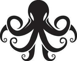 eingefärbt Eindrücke Tintenfisch Symbol Vektor Marine Mosaik Tintenfisch Logo Design
